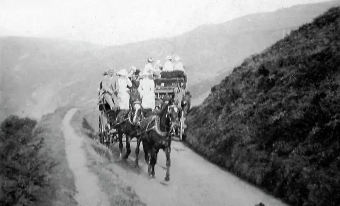 Framed Print : The coach road from Lynmouth to Minehead, Victorian period Framed Print : The coach road from Lynmouth to Minehead, Victorian period