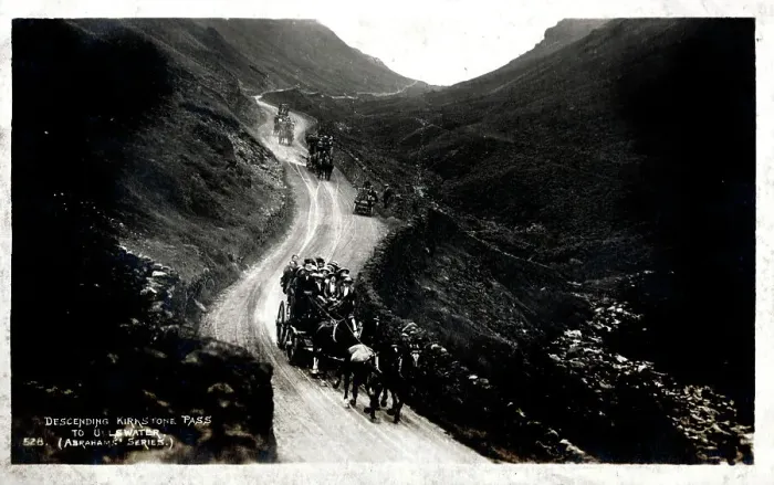 Framed Print : Coaches descending Kirkstone Pass, Lake District, Cumbria Framed Print : Coaches descending Kirkstone Pass, Lake District, Cumbria
