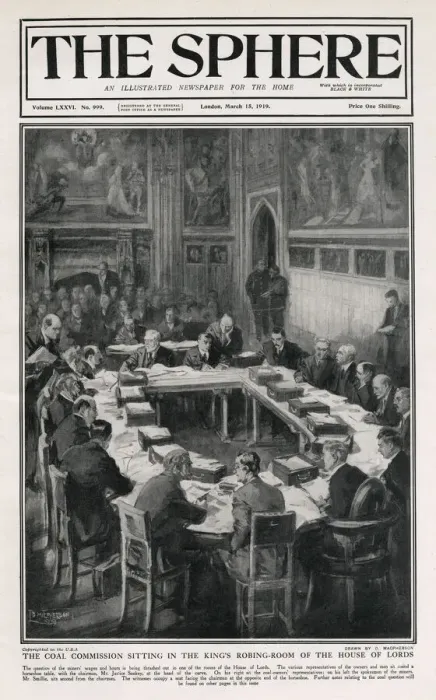 Framed Print : Coal Commission sit in Kings Robing Room - House of Lords Framed Print : Coal Commission sit in Kings Robing Room - House of Lords
