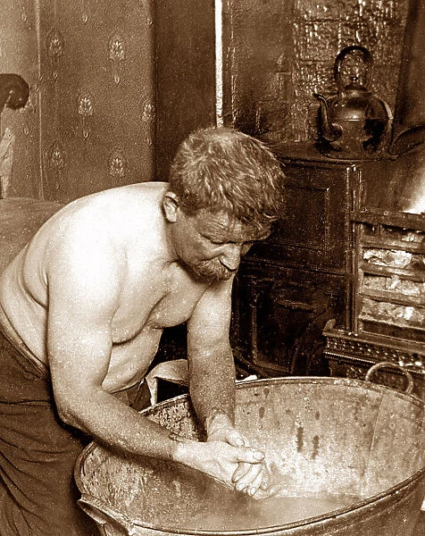 Coal Mining Miner at end of his shift early 1900s
