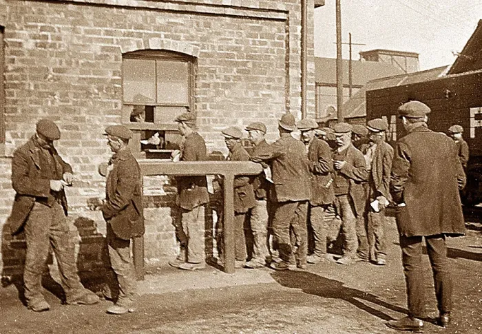 Framed Print : Coal Mining Pay Day early 1900s Framed Print : Coal Mining Pay Day early 1900s