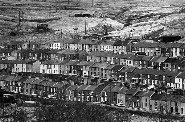 Coal mining terraced houses at Tredegar, South Wales