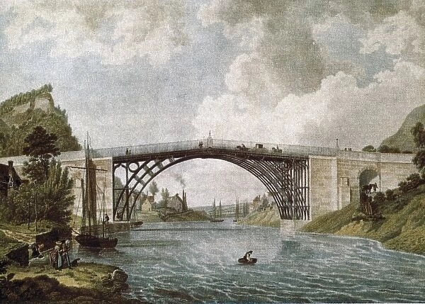 Coalbrookdale Bridge in 1779. Engraving