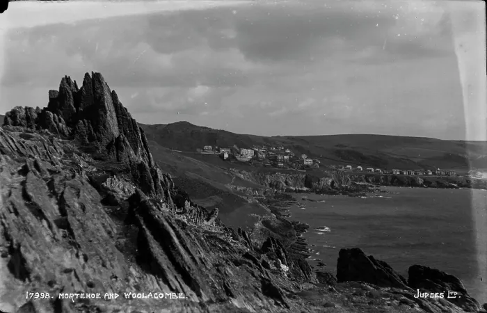 Framed Print : Coastal View of Mortehoe and Woolacombe Framed Print : Coastal View of Mortehoe and Woolacombe