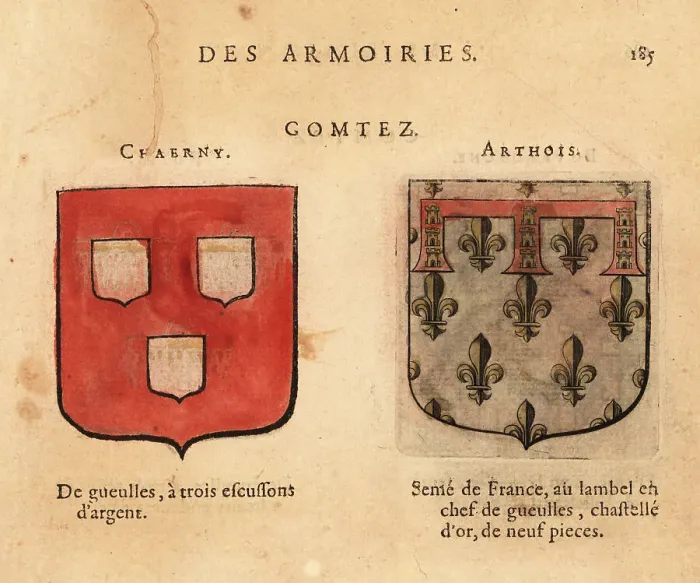 Framed Print : Coat of arms of the Counts of Chaerny, Arthois Framed Print : Coat of arms of the Counts of Chaerny, Arthois