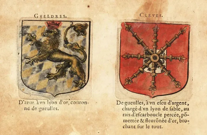 Framed Print : Coat of arms of the Duchies of Guelders and Cleves Framed Print : Coat of arms of the Duchies of Guelders and Cleves