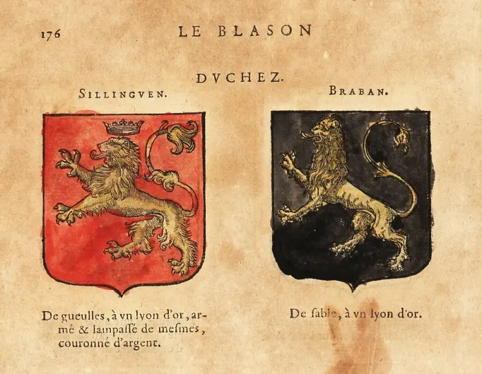 Framed Print : Coat of arms of the Duchies of Sillinguen and Brabant, Low Count Framed Print : Coat of arms of the Duchies of Sillinguen and Brabant, Low Count