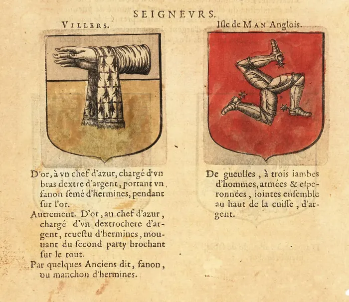 Framed Print : Coat of arms of the Lords of Villers and the Isle of Man Framed Print : Coat of arms of the Lords of Villers and the Isle of Man