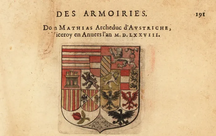 Framed Print : Coat of arms of Matthias, Holy Roman Emperor, Archduke of Austri Framed Print : Coat of arms of Matthias, Holy Roman Emperor, Archduke of Austri