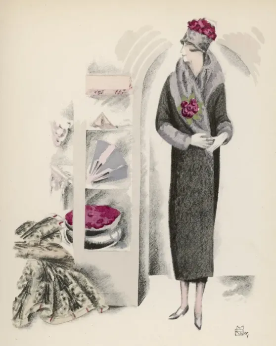 Framed Print : Coat / Fur Collar 1924 Framed Print : Coat / Fur Collar 1924