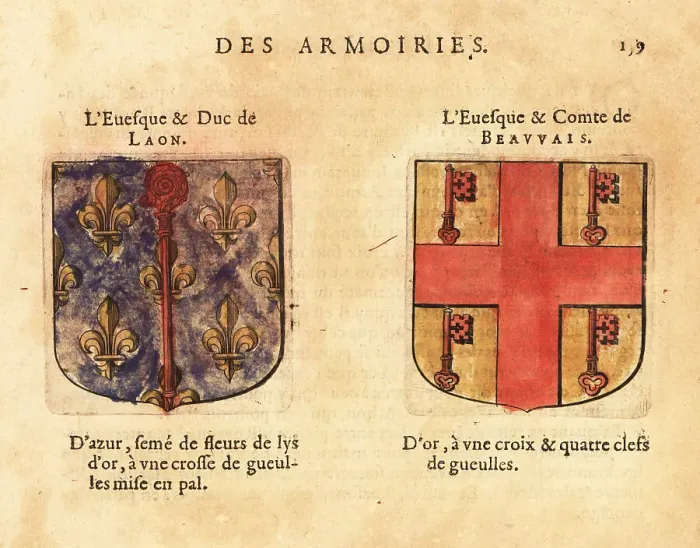 Framed Print : Coats of arms of the Bishop-Duke of Laon and the Bishop-Count of Framed Print : Coats of arms of the Bishop-Duke of Laon and the Bishop-Count of