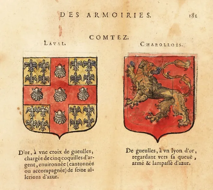 Framed Print : Coats of arms of the Counts of Laval and Charolais Framed Print : Coats of arms of the Counts of Laval and Charolais