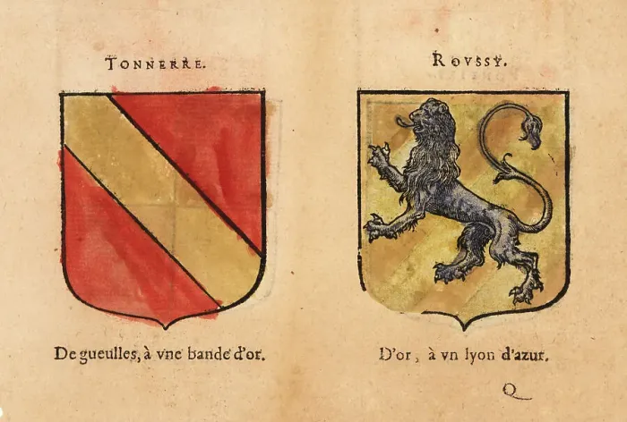 Framed Print : Coats of arms of the Counts of Tonnerre and Roussy Framed Print : Coats of arms of the Counts of Tonnerre and Roussy