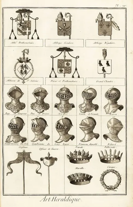 Framed Print : Coats of arms, helms, coronets of nobility Framed Print : Coats of arms, helms, coronets of nobility