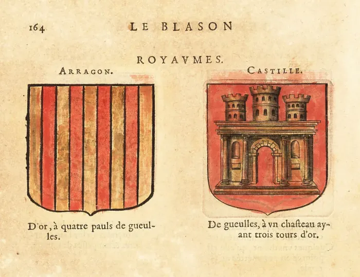 Framed Print : Coats of arms of the Kingdoms of Aragon and Castille Framed Print : Coats of arms of the Kingdoms of Aragon and Castille