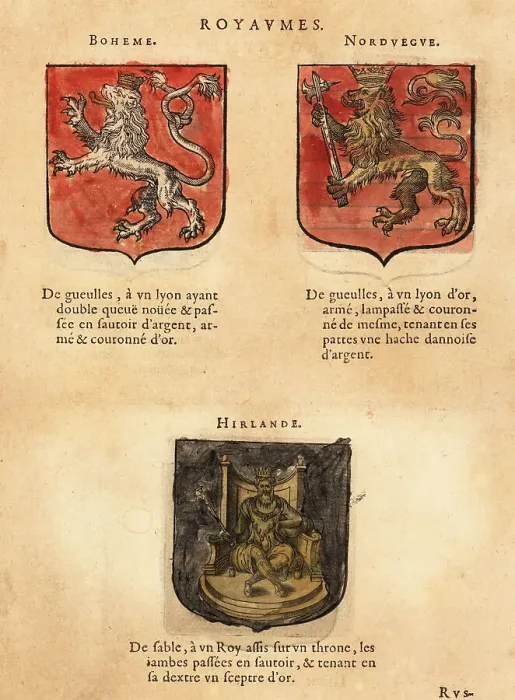 Framed Print : Coats of arms of the Kingdoms of Bohemia, Norway and Ireland Framed Print : Coats of arms of the Kingdoms of Bohemia, Norway and Ireland