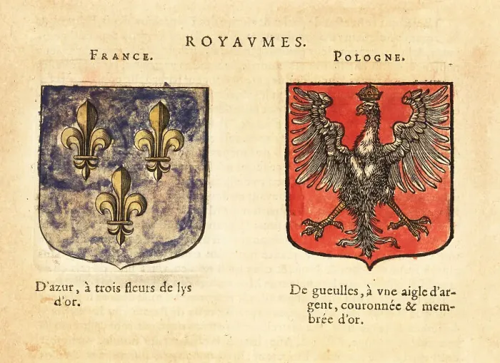 Framed Print : Coats of arms of the Kingdoms of France and Poland Framed Print : Coats of arms of the Kingdoms of France and Poland