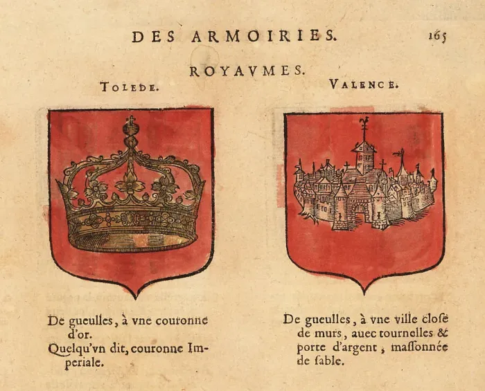 Framed Print : Coats of arms of the Kingdoms of Toledo and Valencia Framed Print : Coats of arms of the Kingdoms of Toledo and Valencia