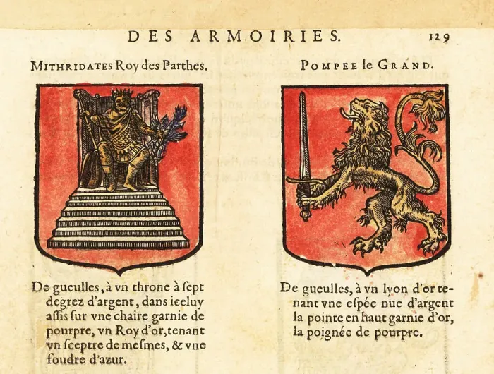 Framed Print : Coats of arms of Mithridates I and Pompey the Great Framed Print : Coats of arms of Mithridates I and Pompey the Great