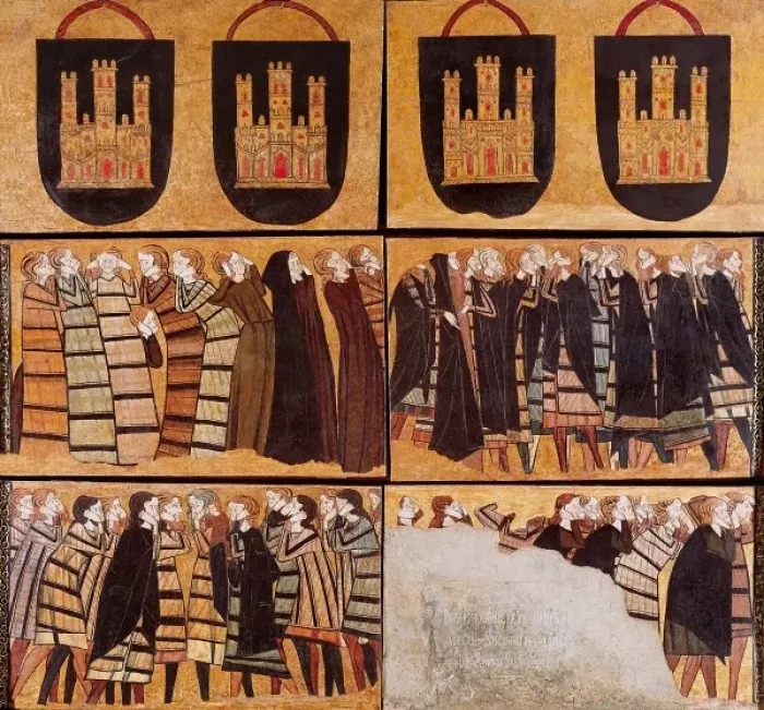 Framed Print : Coats of Arms and Mourners from the Tomb of Sanchos iz de C Framed Print : Coats of Arms and Mourners from the Tomb of Sanchos iz de C