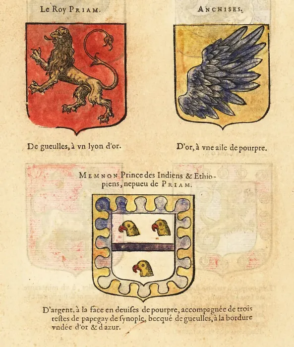 Framed Print : Coats of arms of mythological figures King Priam of Troy, Anchis Framed Print : Coats of arms of mythological figures King Priam of Troy, Anchis