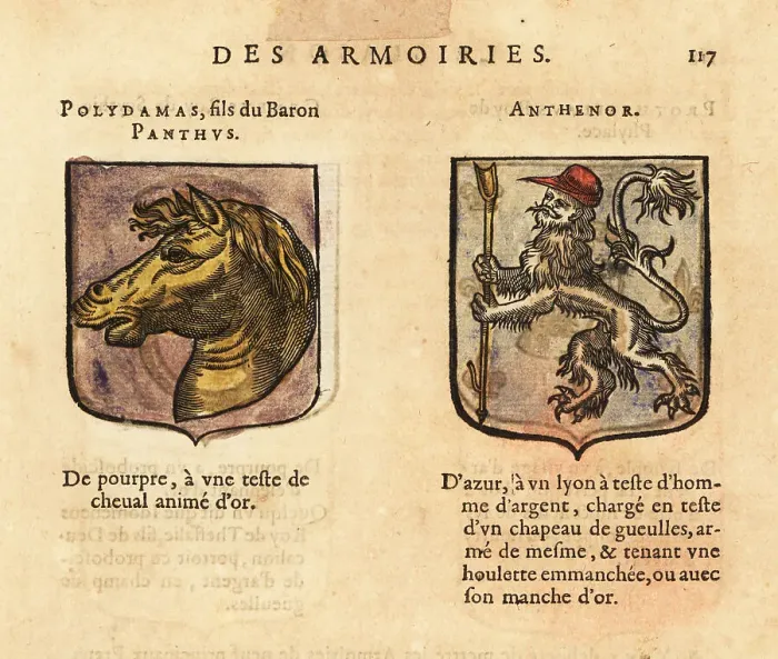 Framed Print : Coats of arms of Polydamas and Antenor Framed Print : Coats of arms of Polydamas and Antenor