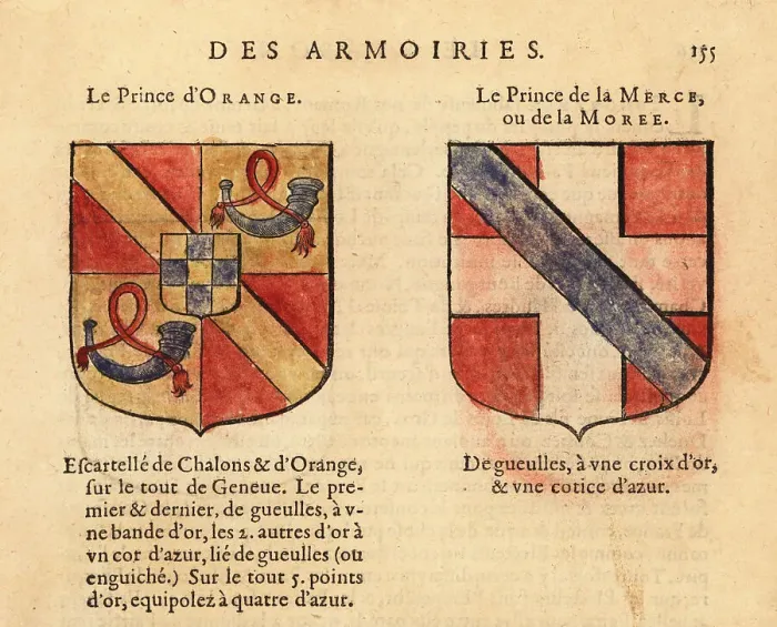 Framed Print : Coats of arms of the Prince of Orange and of Morea
