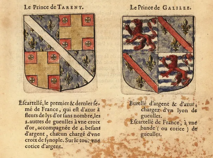 Framed Print : Coats of arms of the Principality of Taranto and Galilee Framed Print : Coats of arms of the Principality of Taranto and Galilee