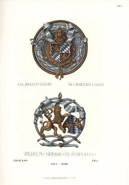 Coats of arms in silver, gold and enamel from the Rathaus