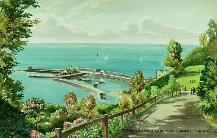 Framed Print : The Cobb from Langmoor Gardens, Lyme Regis, Dorset Framed Print : The Cobb from Langmoor Gardens, Lyme Regis, Dorset
