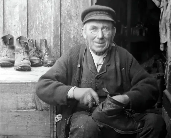 Framed Print : Cobbler, probably 1920s Framed Print : Cobbler, probably 1920s