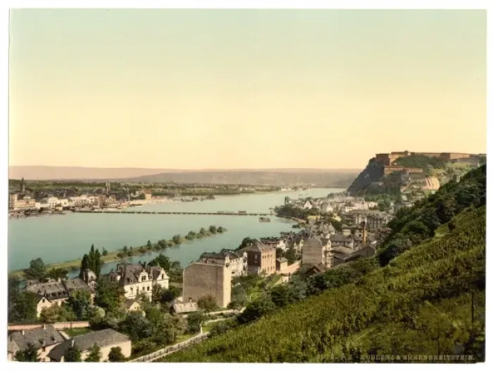 Framed Print : Coblenz and Ehrenbreitstein, the Rhine, Germany Framed Print : Coblenz and Ehrenbreitstein, the Rhine, Germany