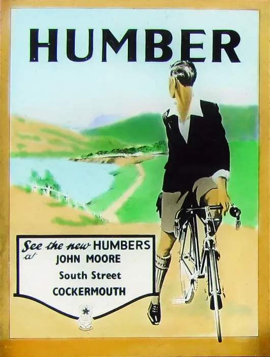 Framed Print : Cockermouth Humber Bicycle advertisement probably 1920s Framed Print : Cockermouth Humber Bicycle advertisement probably 1920s