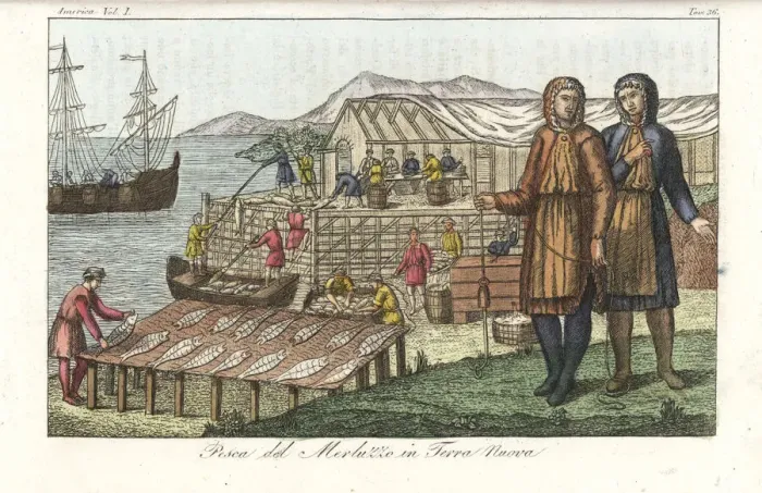 Framed Print : Cod fishery in the New World Framed Print : Cod fishery in the New World