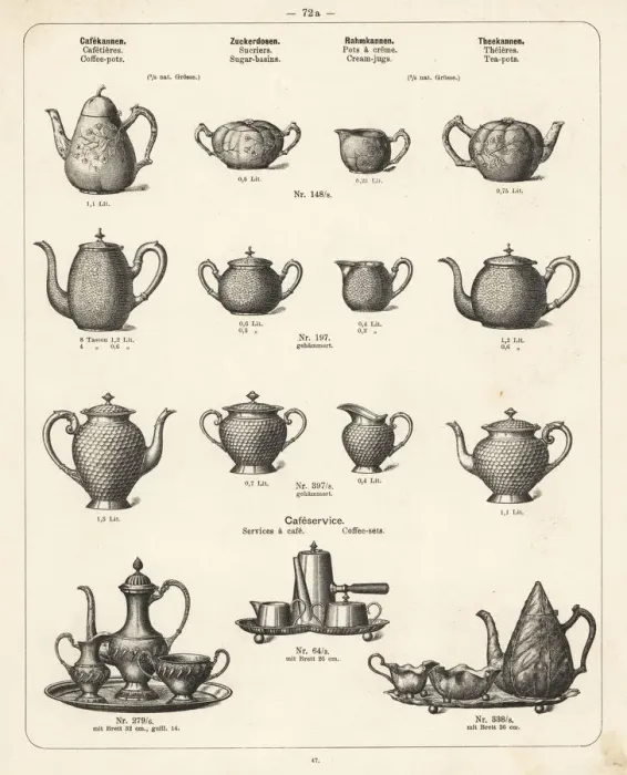 Framed Print : Coffee pot, cream jug, tea pot, sugar basin, etc Framed Print : Coffee pot, cream jug, tea pot, sugar basin, etc