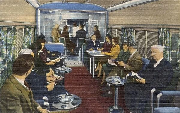 Coffee Shop Club, Blue Bird streamliner train, USA