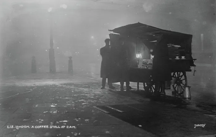 Framed Print : A Coffee Stall in London at 2 A.M Framed Print : A Coffee Stall in London at 2 A.M