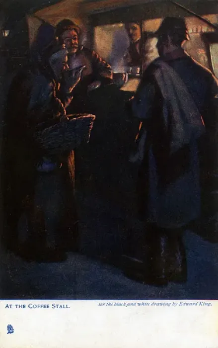 Framed Print : At the Coffee Stall - London late at night Framed Print : At the Coffee Stall - London late at night