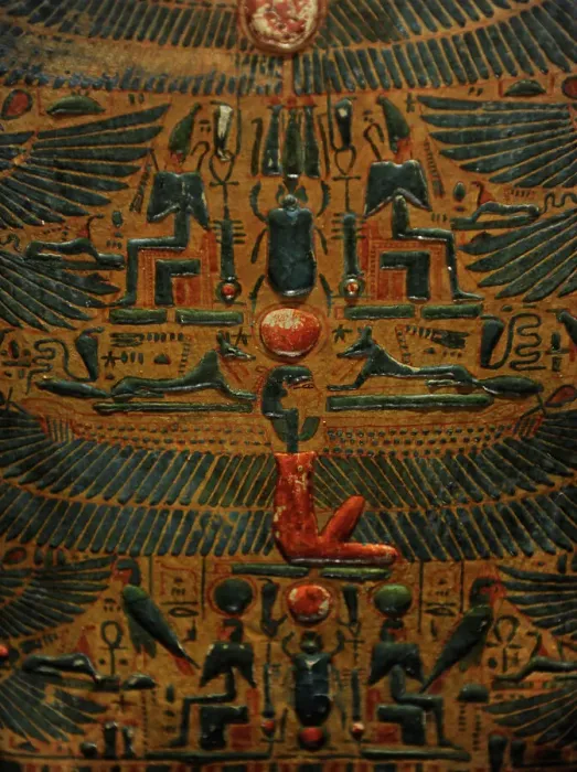 Framed Print : Coffin of Khonsu-hotep. Painted wood. 21st-22nd Dynasty. Det Framed Print : Coffin of Khonsu-hotep. Painted wood. 21st-22nd Dynasty. Det