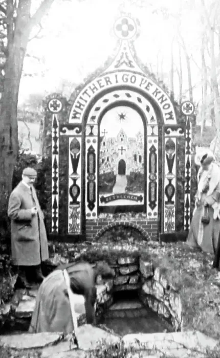 Framed Print : Coffin Well, Well Dressing, Tissington, in 1904 Framed Print : Coffin Well, Well Dressing, Tissington, in 1904