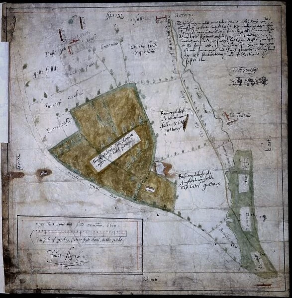 Coggeshall, Essex. Map of Coggeshall, Essex, by John Agas, 21 May 1619 Date: 21st May 1619
