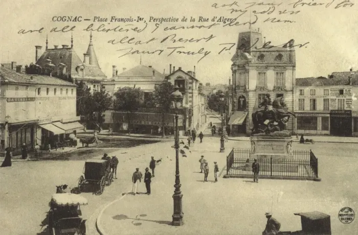 Framed Print : Cognac, France - Place Francois Ier - view of Rue d Alger Framed Print : Cognac, France - Place Francois Ier - view of Rue d Alger