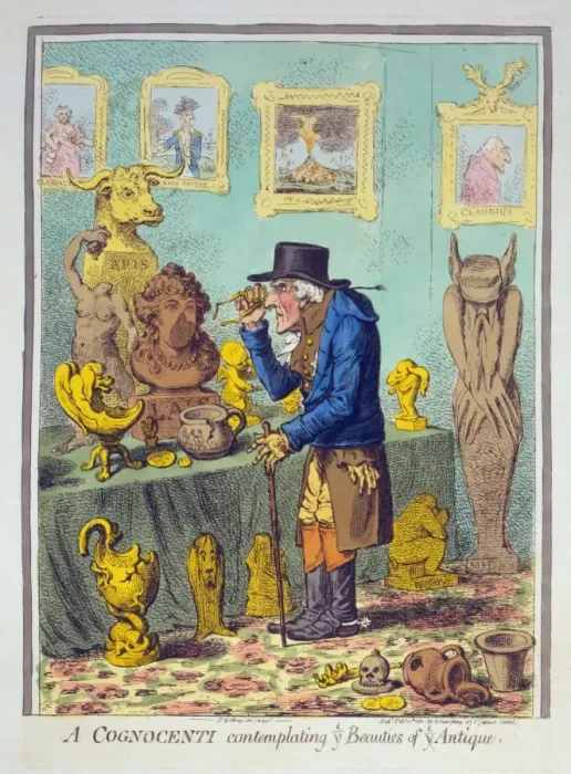 Framed Print : A Cognocenti contemplating ye Beauties of ye Antique Framed Print : A Cognocenti contemplating ye Beauties of ye Antique