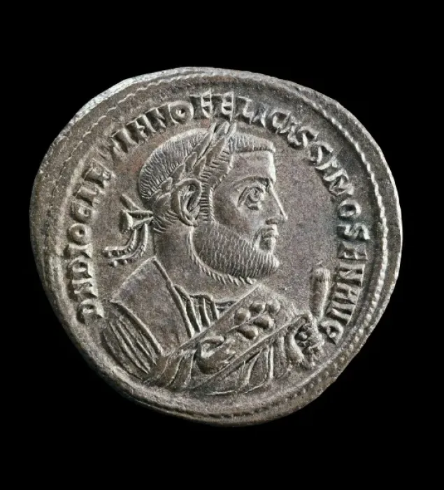 Framed Print : Coin with the effigy of the Emperor Diocletian