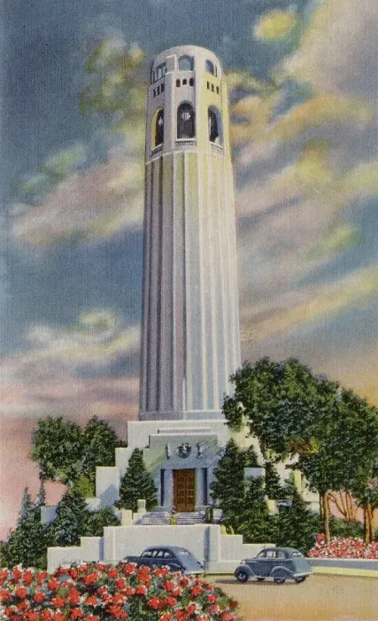 Framed Print : Coit Memorial, Telegraph Hill, San Francisco, California, USA Date: 1936 Framed Print : Coit Memorial, Telegraph Hill, San Francisco, California, USA Date: 1936
