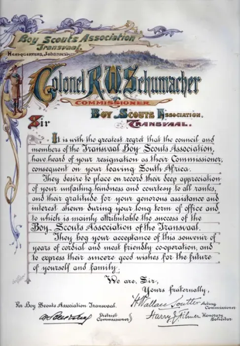 Framed Print : Col R W Schumacher, Transvaal Boy Scouts Association Framed Print : Col R W Schumacher, Transvaal Boy Scouts Association