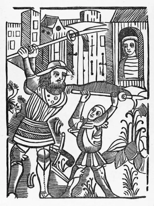 Framed Print : Colbrand and Guy Warwick Framed Print : Colbrand and Guy Warwick