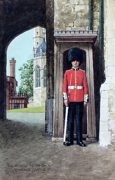 Coldstream Guard sentry at Windsor Castle, Berkshire