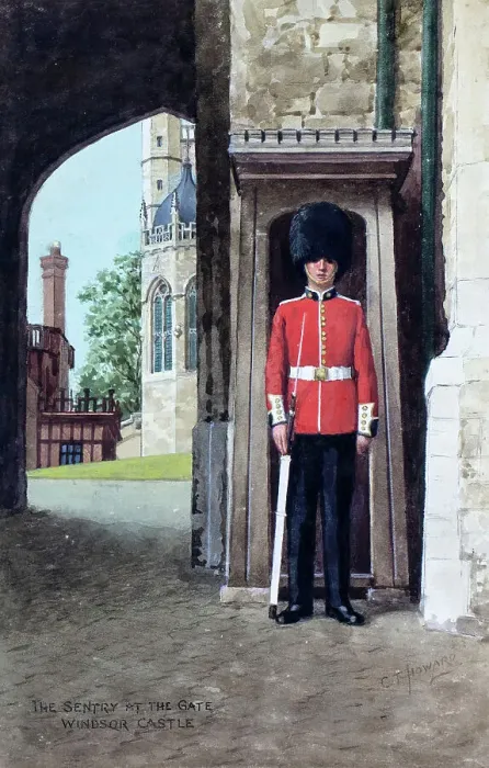 Framed Print : Coldstream Guard sentry at Windsor Castle, Berkshire Framed Print : Coldstream Guard sentry at Windsor Castle, Berkshire