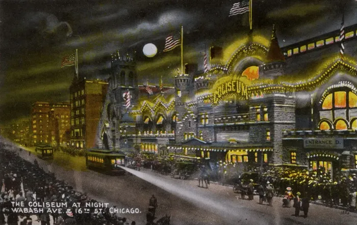 Framed Print : Coliseum at night, Wabash Avenue, Chicago, USA Framed Print : Coliseum at night, Wabash Avenue, Chicago, USA